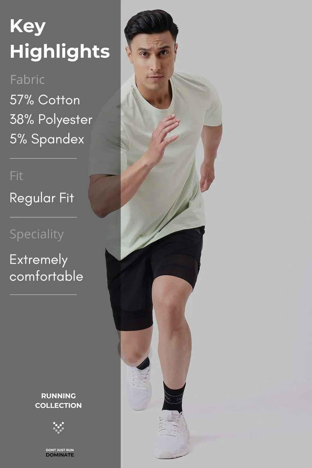 Green Pulse Light Running T-Shirt by Fuaark Nz, designed for comfort and performance, featuring a lightweight, breathable fabric.
