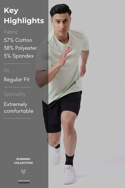 Green Pulse Light Running T-Shirt by Fuaark Nz, designed for comfort and performance, featuring a lightweight, breathable fabric.