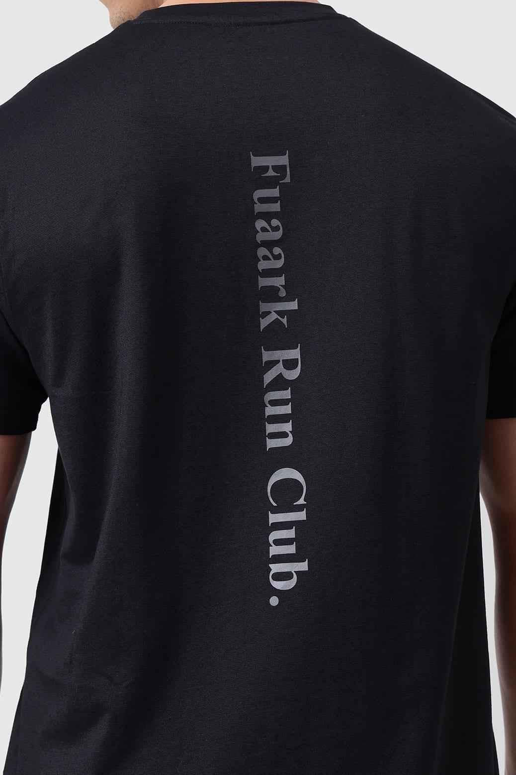 Black Pulse Running T-shirt by Fuaark Nz, showcasing a lightweight, breathable athletic T-shirt designed for active wear.