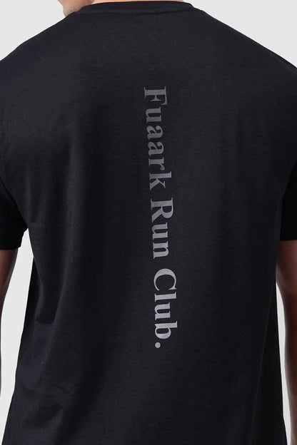 Black Pulse Running T-shirt by Fuaark Nz, showcasing a lightweight, breathable athletic T-shirt designed for active wear.