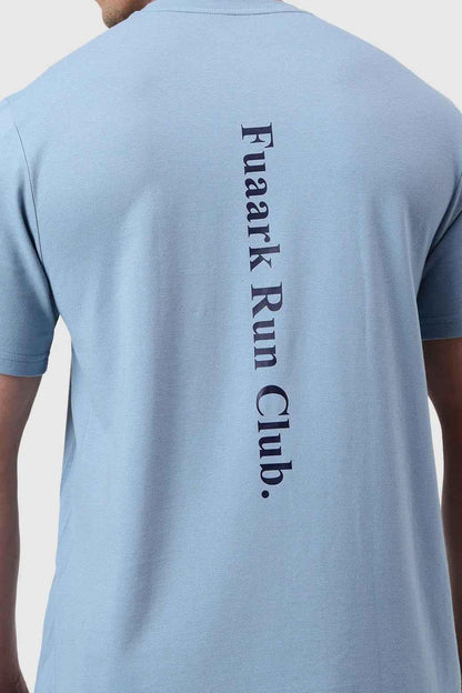 Light blue Pulse Running T-shirt by Fuaark Nz, casual athletic tee with breathable fabric and athletic fit.