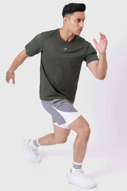 Olive green Pulse Running T-shirt by Fuaark NZ, casual athletic T-shirt with a comfortable fit and breathable fabric.