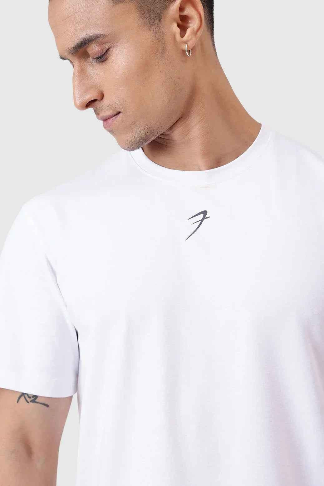 White Pulse Running T-shirt by Fuaark Nz, lightweight athletic T-shirt with breathable fabric and fitted design.