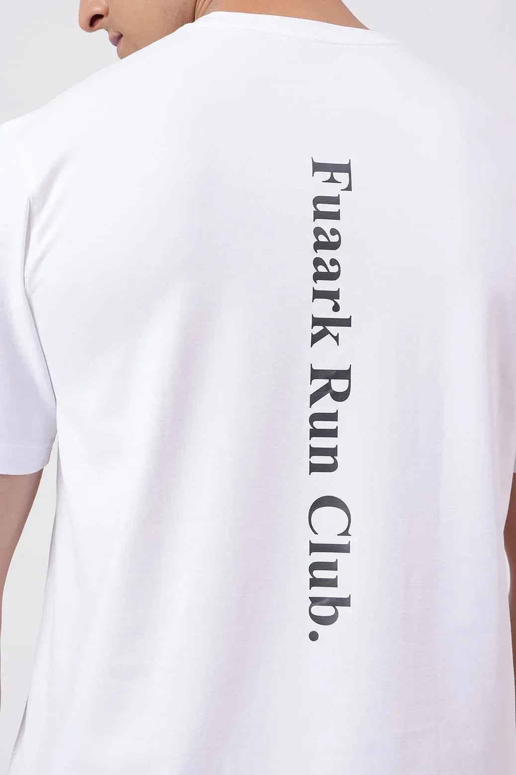 White Pulse Running T-shirt by Fuaark Nz, a comfortable athletic T-shirt with a sleek design and breathable fabric.