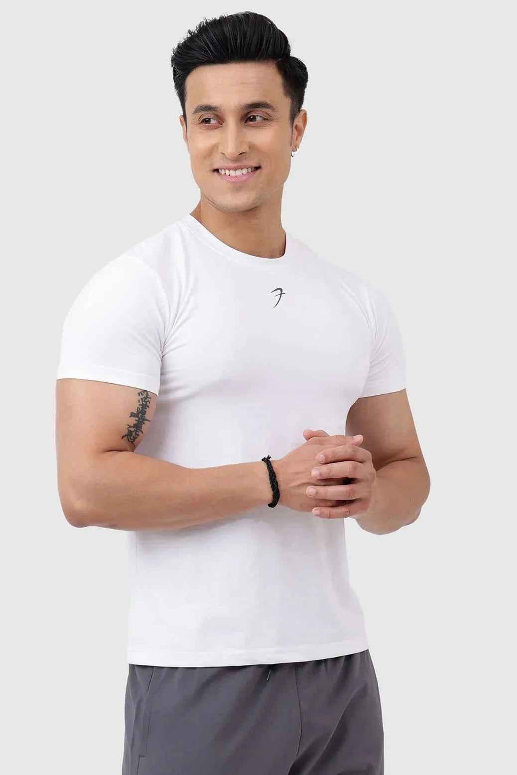 White Pulse T-shirt by Fuaark Nz, showcasing a comfortable fit and stylish design, suitable for casual wear.