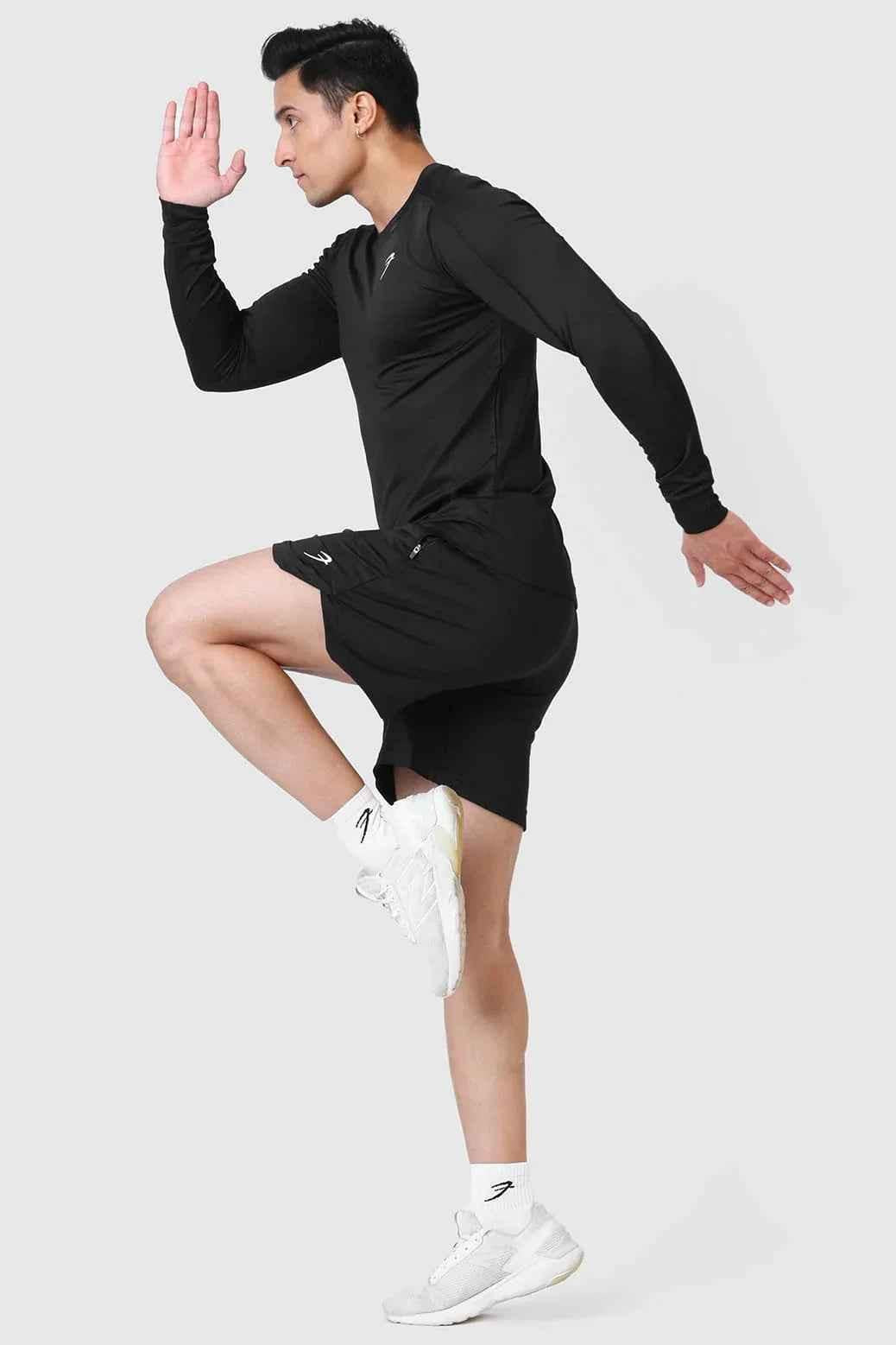 Black Rush full-sleeve T-shirt by Fuaark Nz, featuring a comfortable fit and casual style, shown on a plain background.