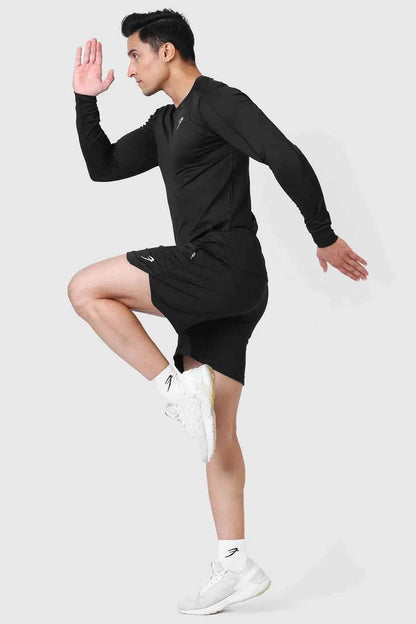 Black Rush full-sleeve T-shirt by Fuaark Nz, featuring a comfortable fit and casual style, shown on a plain background.