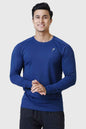 Blue Rush Fullsleeves T-shirt by Fuaark Nz, showing the fitted full-sleeve design and crew neckline on a mannequin.
