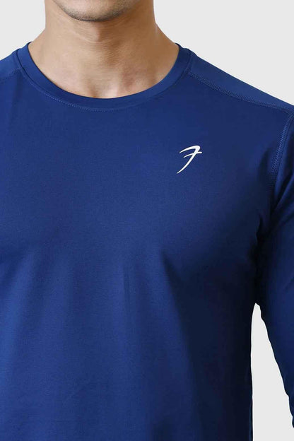 Blue Rush Fullsleeves T-shirt by Fuaark Nz, featuring a comfortable fit and casual style, shown on a plain background.