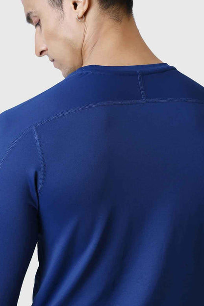 Blue Rush full-sleeves T-shirt by Fuaark NZ, featuring casual design and comfortable fit, displayed on a plain background.