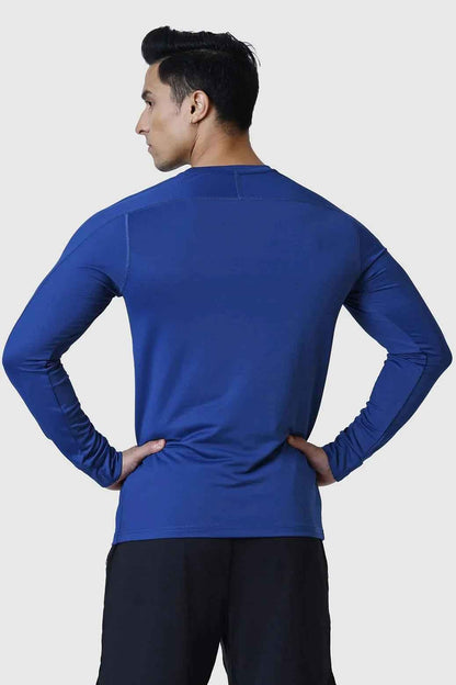 Blue Rush Fullsleeves T-shirt by Fuaark Nz, casual cotton T-shirt with long sleeves and round neckline.