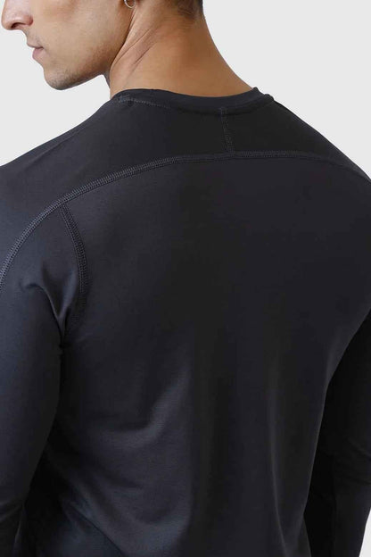 Dark grey Rush Fullsleeves T-shirt by Fuaark NZ, featuring long sleeves and a classic fit, shown on a plain background.