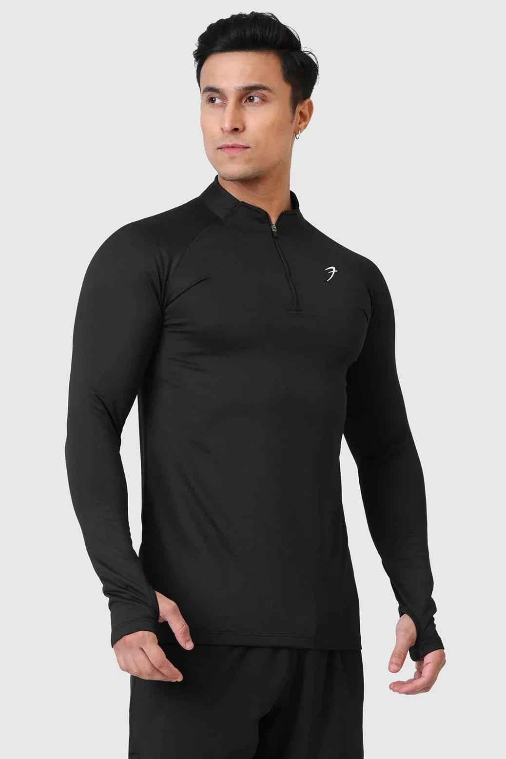 Black Rush Pullover T-shirt by Fuaark NZ, featuring a casual fit and soft fabric, displayed on a neutral background.
