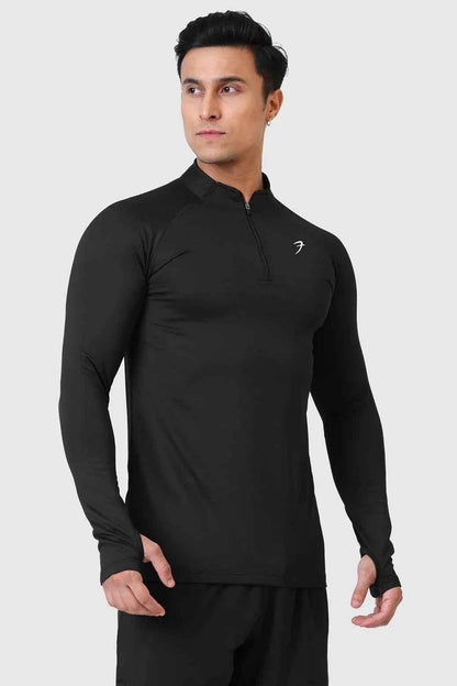Black Rush Pullover T-shirt by Fuaark NZ, featuring a casual fit and soft fabric, displayed on a neutral background.