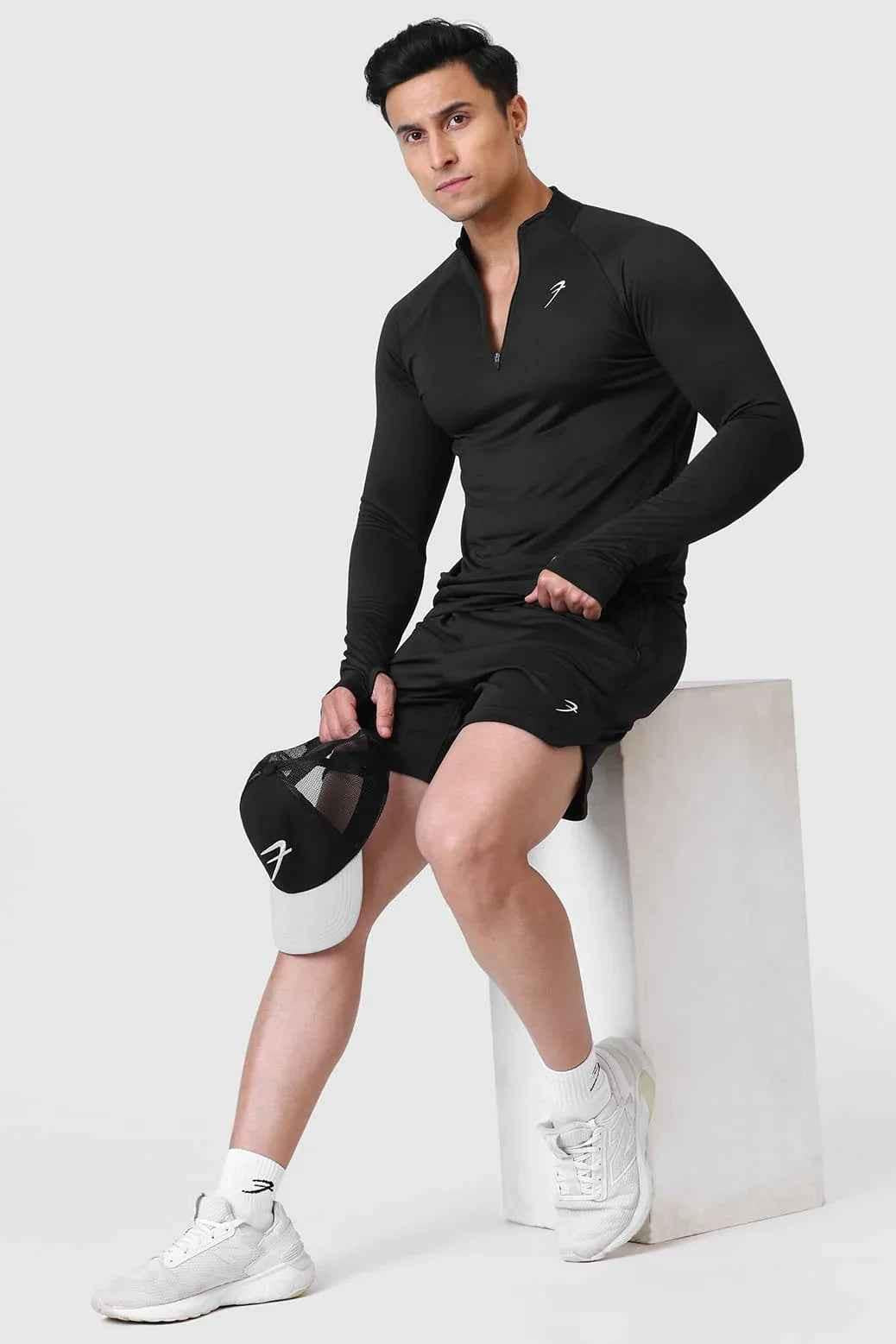 Black Rush Pullover T-shirt by Fuaark NZ, featuring a fitted design and soft fabric.