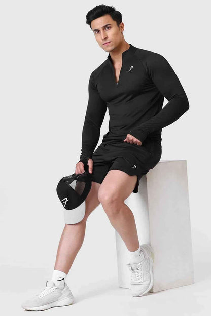 Black Rush Pullover T-shirt by Fuaark NZ, featuring a fitted design and soft fabric.