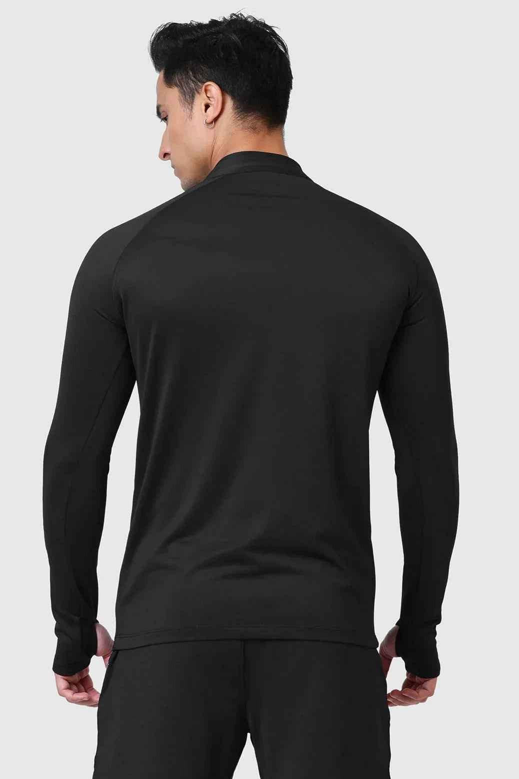 Black Rush Pullover t-shirt by Fuaark NZ, featuring a casual fit and soft fabric, displayed on a white background.