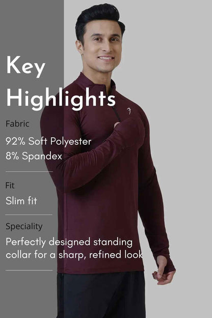 Fuaark Nz Rush Pullover Wine T-shirt featuring a stylish design, displayed on a plain background.