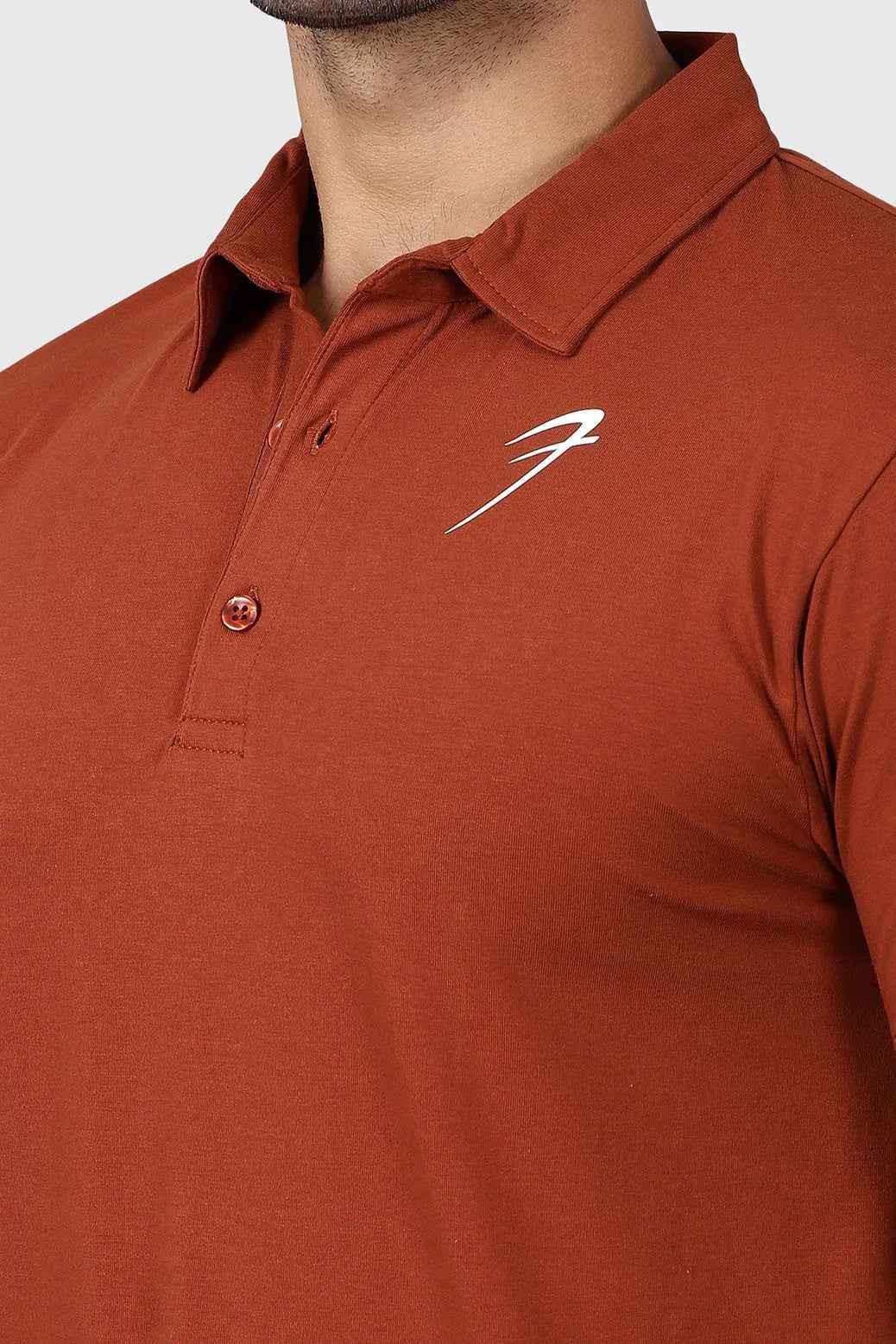 Fuaark Nz Salsa Brown Polo T-shirt for men, casual style, soft fabric, short sleeves, classic collar, comfortable fit.