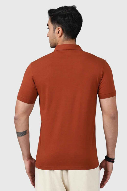 Fuaark Nz brown polo T-shirt for men, casual style with comfortable fit, short sleeves, and classic collar design.