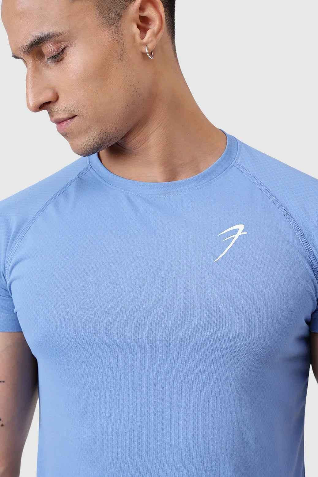Light blue Slate T-shirt by Fuaark Nz, casual cotton T-shirt with a relaxed fit and minimalist design.