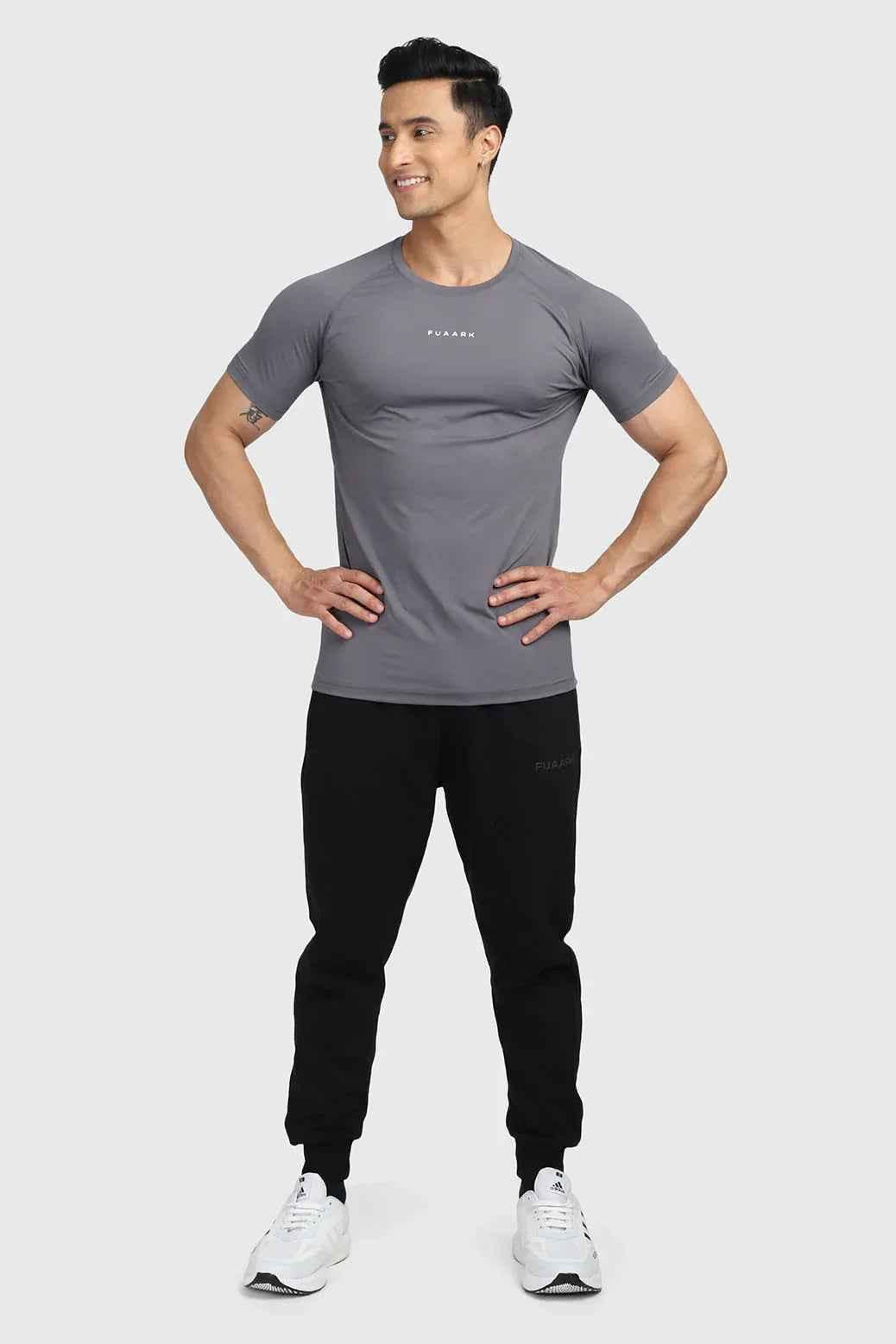 Fuaark NZ grey T-shirt for men, featuring a sleek design and comfortable fit, ideal for effortless everyday style.