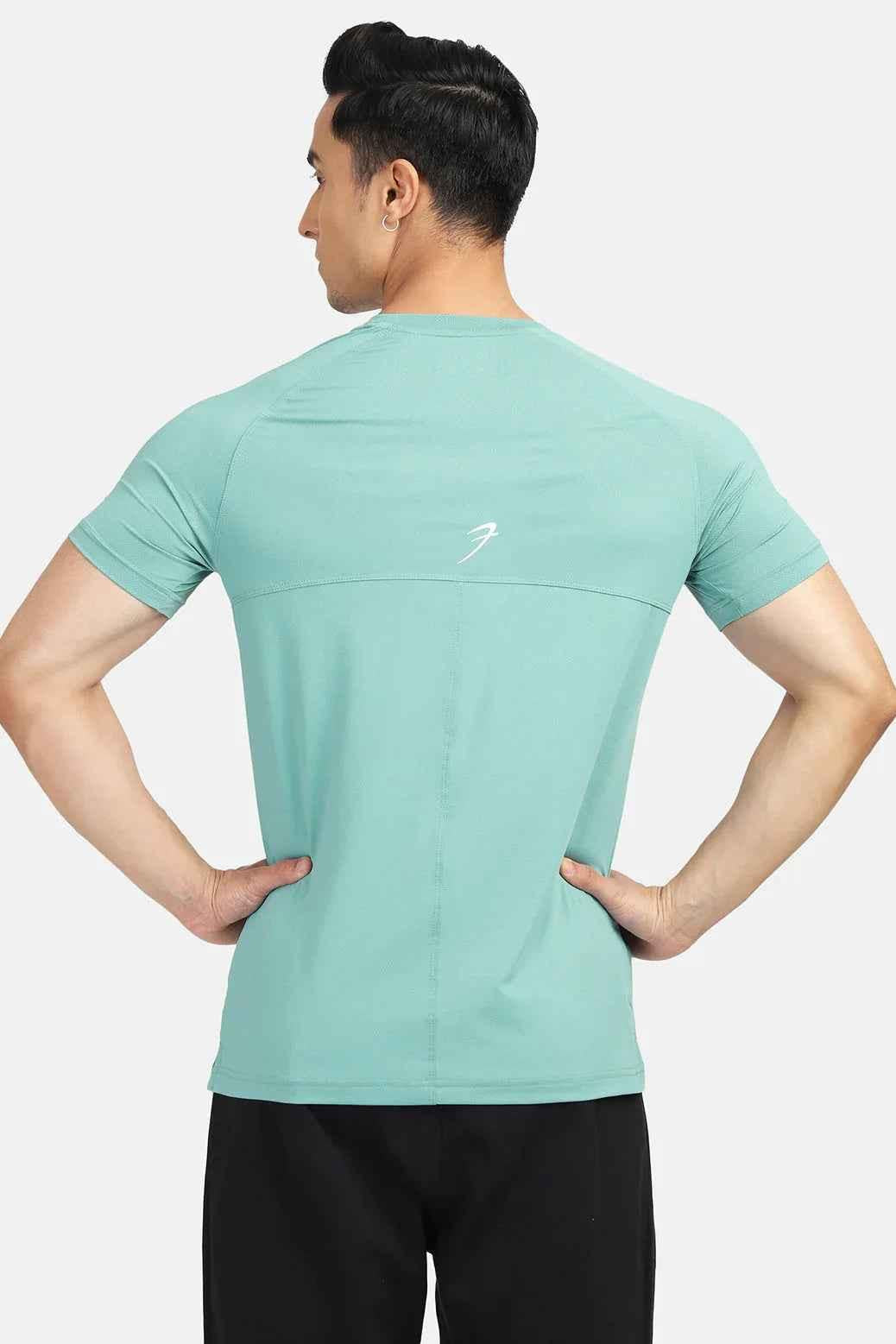 Green Sleek T-shirt by Fuaark Nz, casual cotton t-shirt with a modern fit, shown on a plain background.