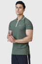 Olive green Fuaark Nz Stride Polo T-shirt, casual short-sleeve tee with a classic polo collar and logo detail.