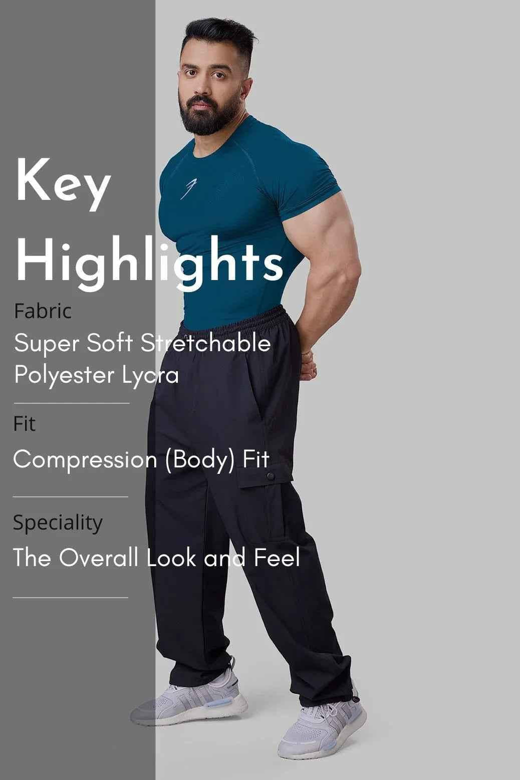 Teal compression T-shirt for men by Fuaark Nz, designed to enhance workout performance and provide a snug fit during exercise.