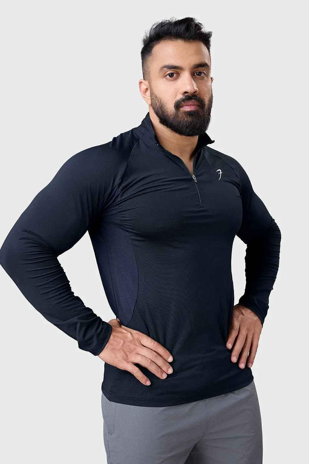 Navy Thrive Pullovers T-shirt by Fuaark Nz featuring a comfortable fit and soft fabric, displayed on a plain background.