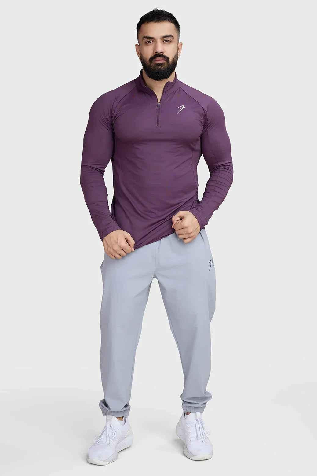 Fuaark Nz Thrive Pullovers Plum T-shirt, soft fabric, fitted style, in a rich plum color, casual and comfortable for everyday wear.