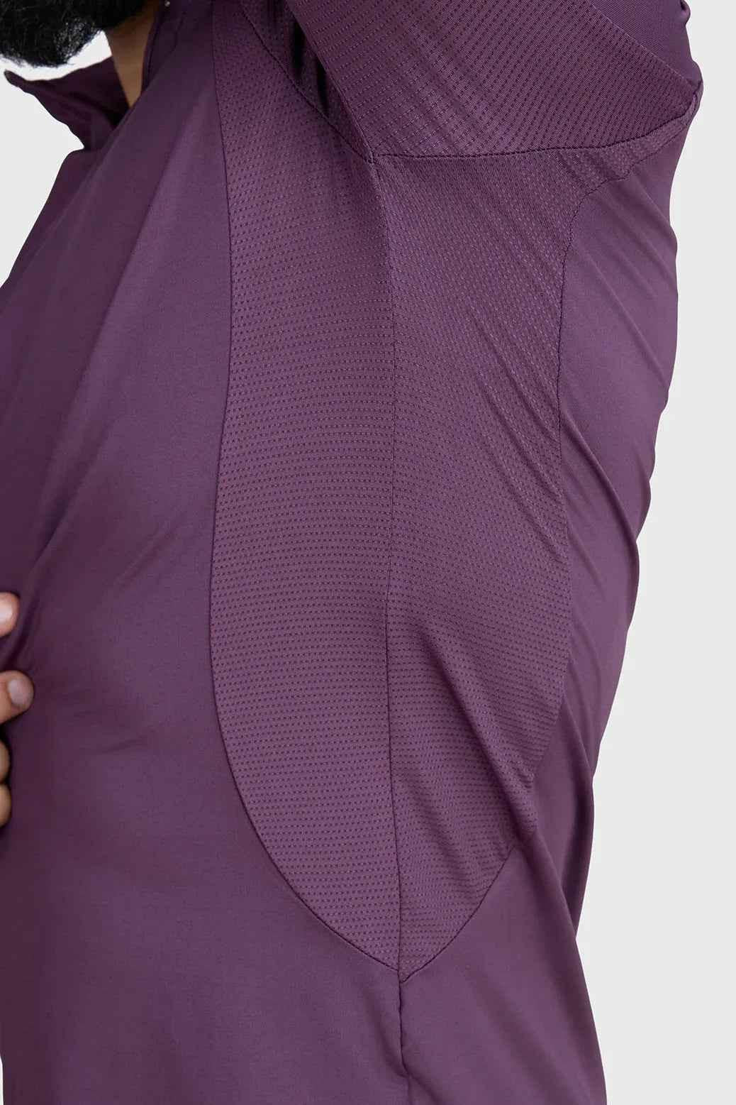 Fuaark Nz Thrive Pullovers Plum T-shirt, soft fabric, slim fit with round neckline, stylish casual wear in rich plum color.