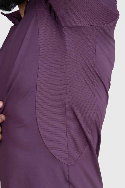 Fuaark Nz Thrive Pullovers Plum T-shirt, soft fabric, slim fit with round neckline, stylish casual wear in rich plum color.