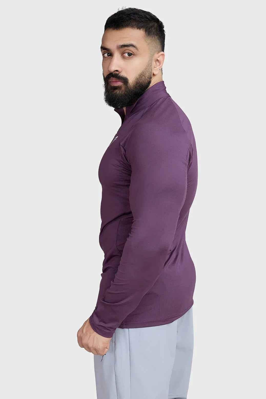 Fuaark Nz Thrive Pullovers Plum T-shirt featuring a comfortable fit and stylish plum color, displayed on a white background.