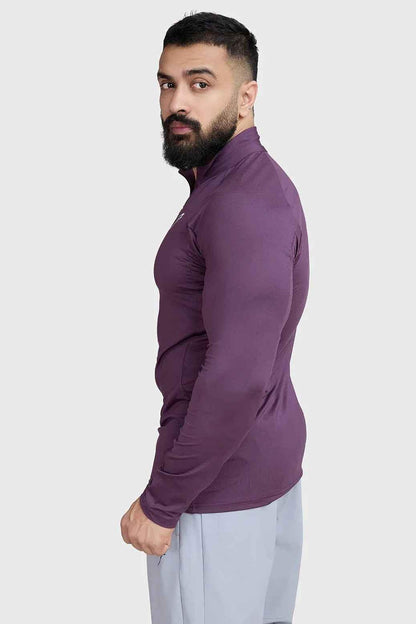 Fuaark Nz Thrive Pullovers Plum T-shirt featuring a comfortable fit and stylish plum color, displayed on a white background.