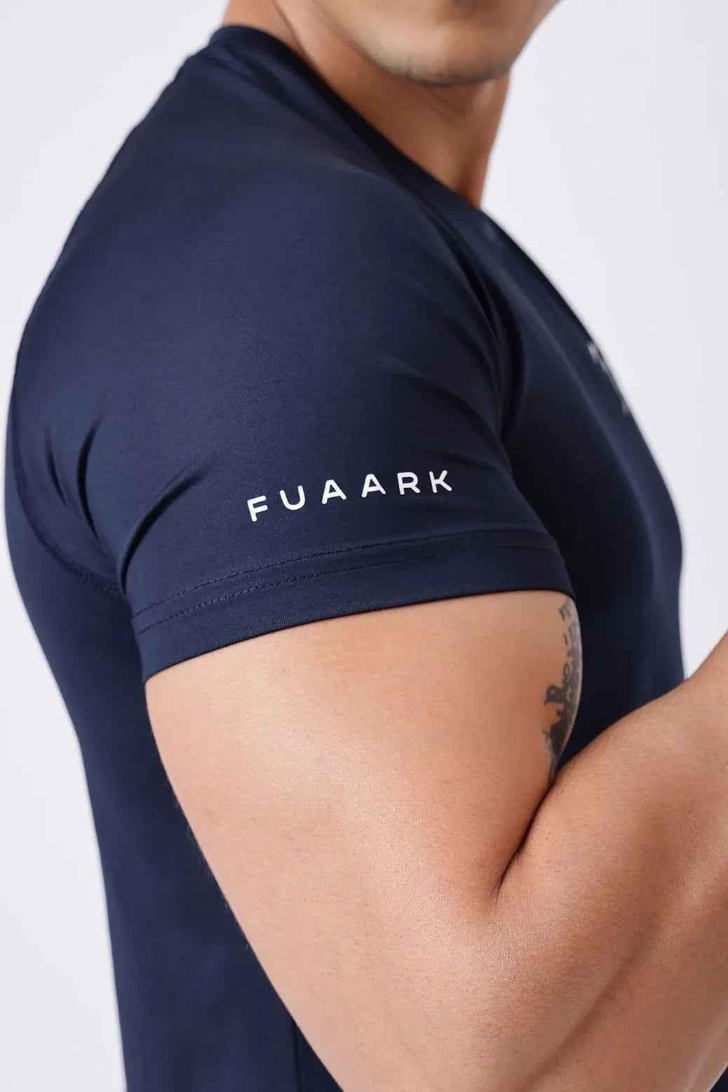Urban Navy T-Shirt by Fuaark Nz, stylish casual wear for men, featuring a comfortable fit and modern design.