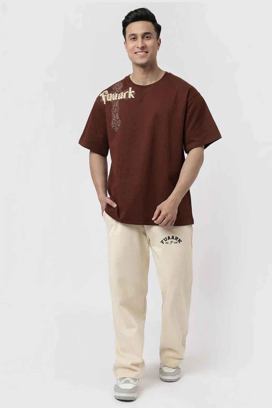Fuaark NZ Coffee Eagle oversized graphic T-shirt, vintage design, ultra-soft relaxed fit, casual unisex tee for everyday wear.