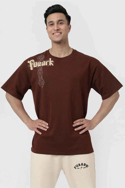 Fuaark Nz Coffee Eagle oversized vintage graphic T-shirt, ultra-soft relaxed fit, showcasing a bold eagle design on the front.