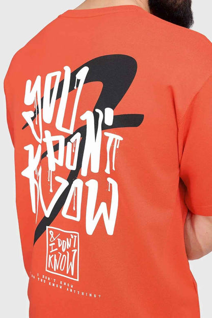 Orange oversized T-shirt from Fuaark Nz, premium cotton, relaxed fit, unisex streetwear style, casual and comfortable.