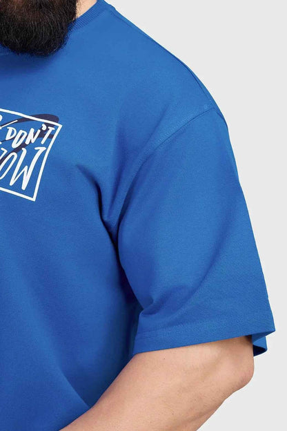 Royal blue Dapper oversized T-shirt by Fuaark Nz, shown flat with a relaxed fit and short sleeves.