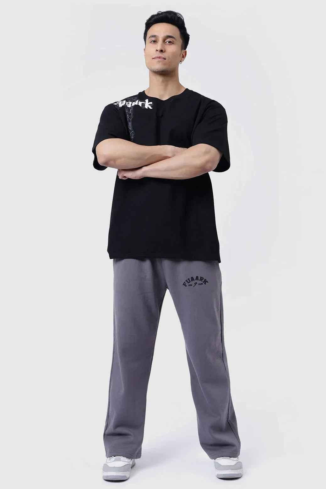 Black oversized Eagle T-shirt by Fuaark Nz, made for ultimate comfort and stylish casual wear.