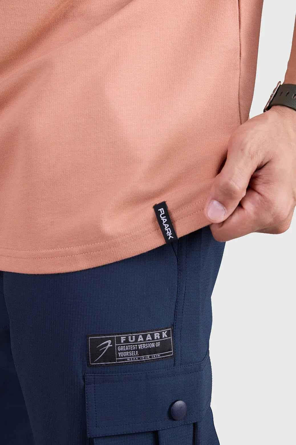 Fuaark Nz Element Oversized T-shirt in warm beige, casual fit, soft fabric, displayed flat on a plain background.