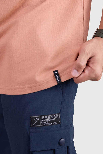 Fuaark Nz Element Oversized T-shirt in warm beige, casual fit, soft fabric, displayed flat on a plain background.