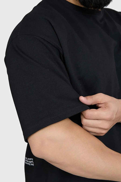 Black Fuaark Nz oversized Bull T-shirt with bold graphic design, casual streetwear style, front view.