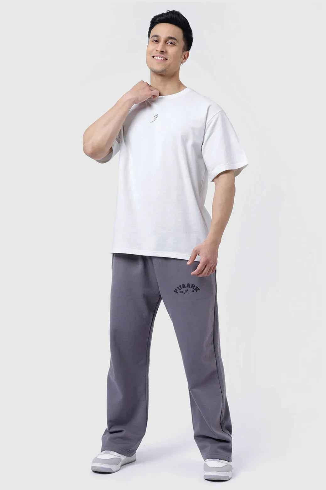 White oversized Fortitude T-shirt by Fuaark Nz, casual fit with soft fabric and relaxed style, shown on a plain background.