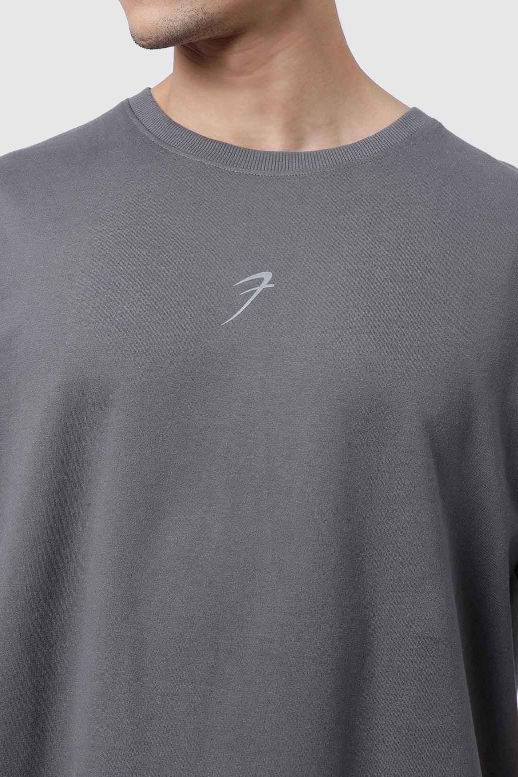 Fuaark NZ Fortitude Oversized T-shirt in dark grey with bold graphic, soft and breathable cotton fabric, casual unisex tee.