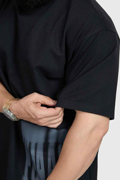 Fuaark NZ Gorilla Oversized Black T-Shirt with premium heavyweight fabric and relaxed streetwear fit, displayed on a plain background.