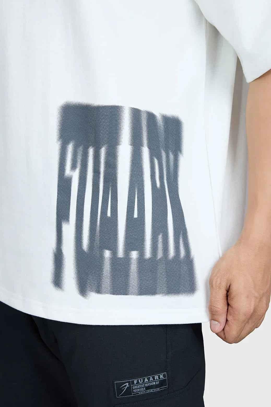 White Gorilla Oversized T-shirt by Fuaark Nz, showcasing a relaxed fit and bold graphic design on the front.