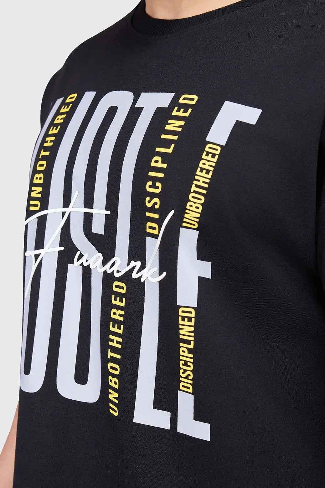Black Hustle oversized T-shirt by Fuaark Nz, featuring a relaxed fit and casual style, displayed on a plain background.