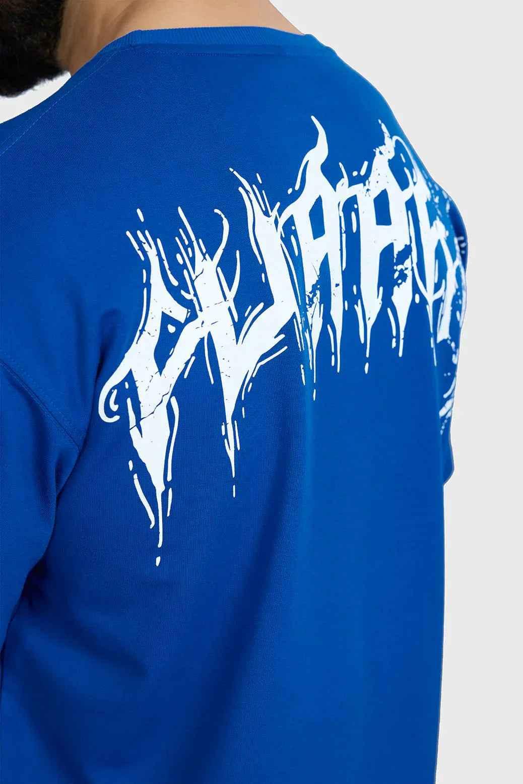 Fuaark Nz royal blue oversized T-shirt for men, featuring a relaxed fit and soft fabric for comfort and casual style.